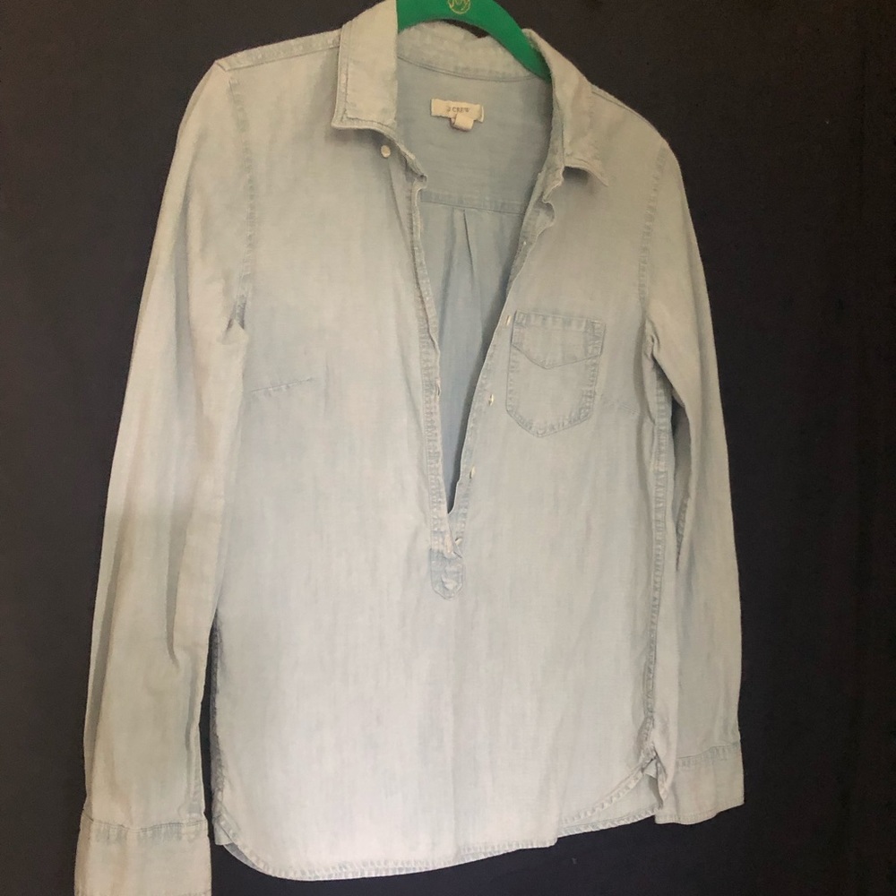 J. Crew Denim Chambray Shirt Blue